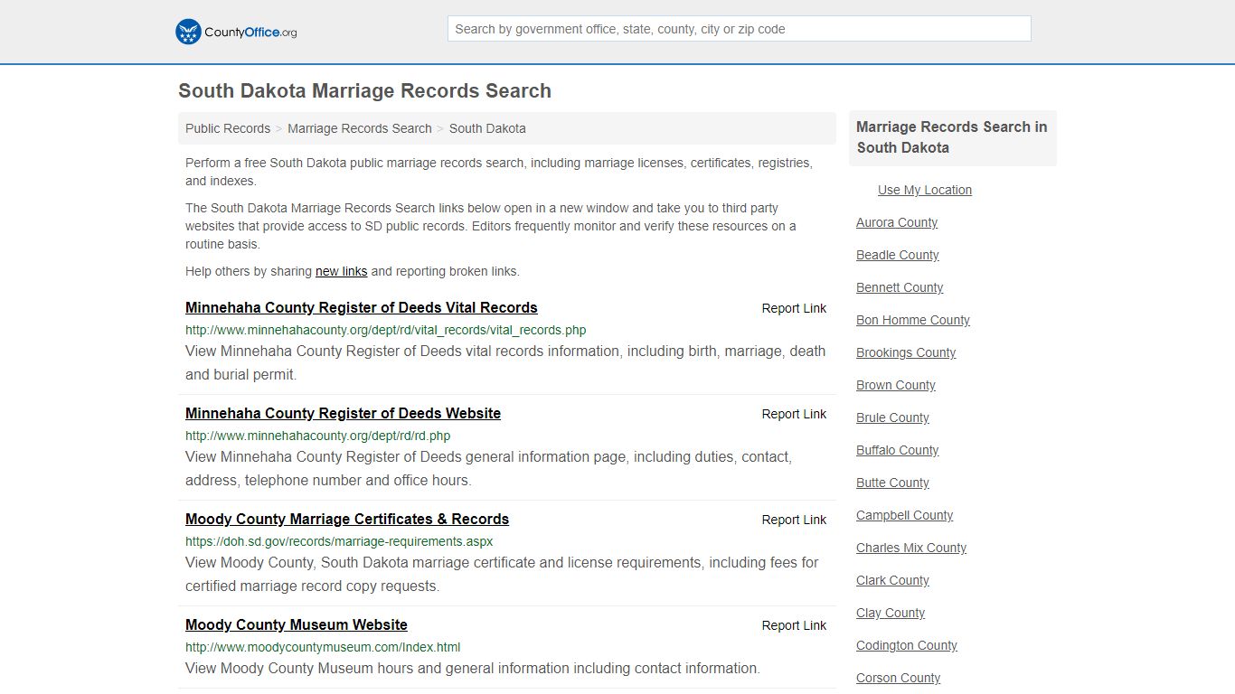 Marriage Records Search - South Dakota (Marriage Licenses ...